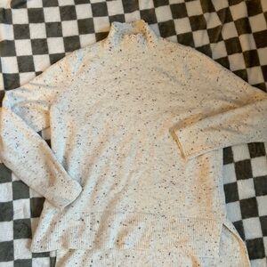 LOFT Cream Speckled Turtleneck Sweater